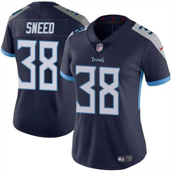 Womens Tennessee Titans #38 LJarius Sneed Navy Vapor Stitched Jersey Dzhi